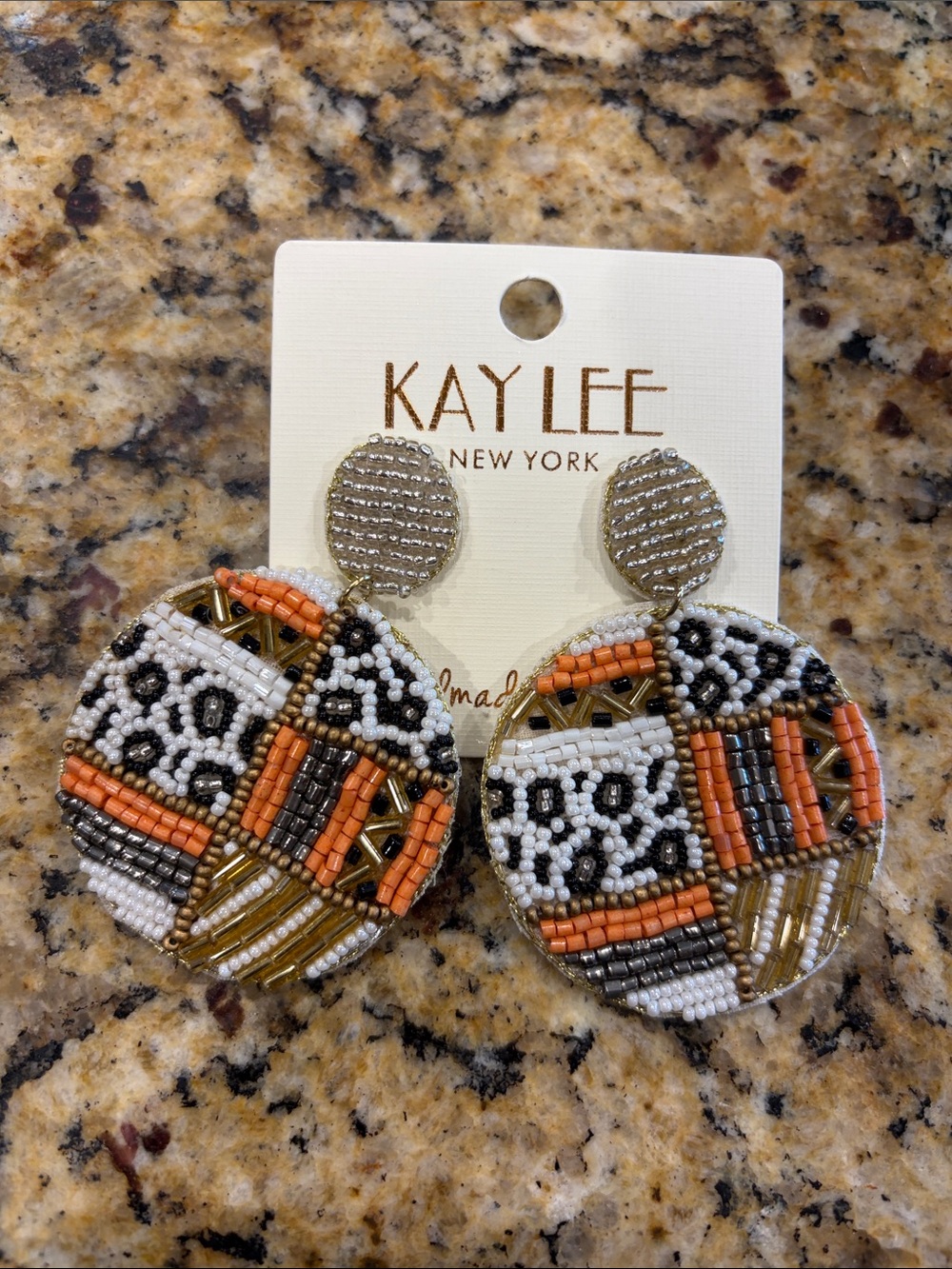 Kay Lee New York Beaded Statement Earrings NWT
